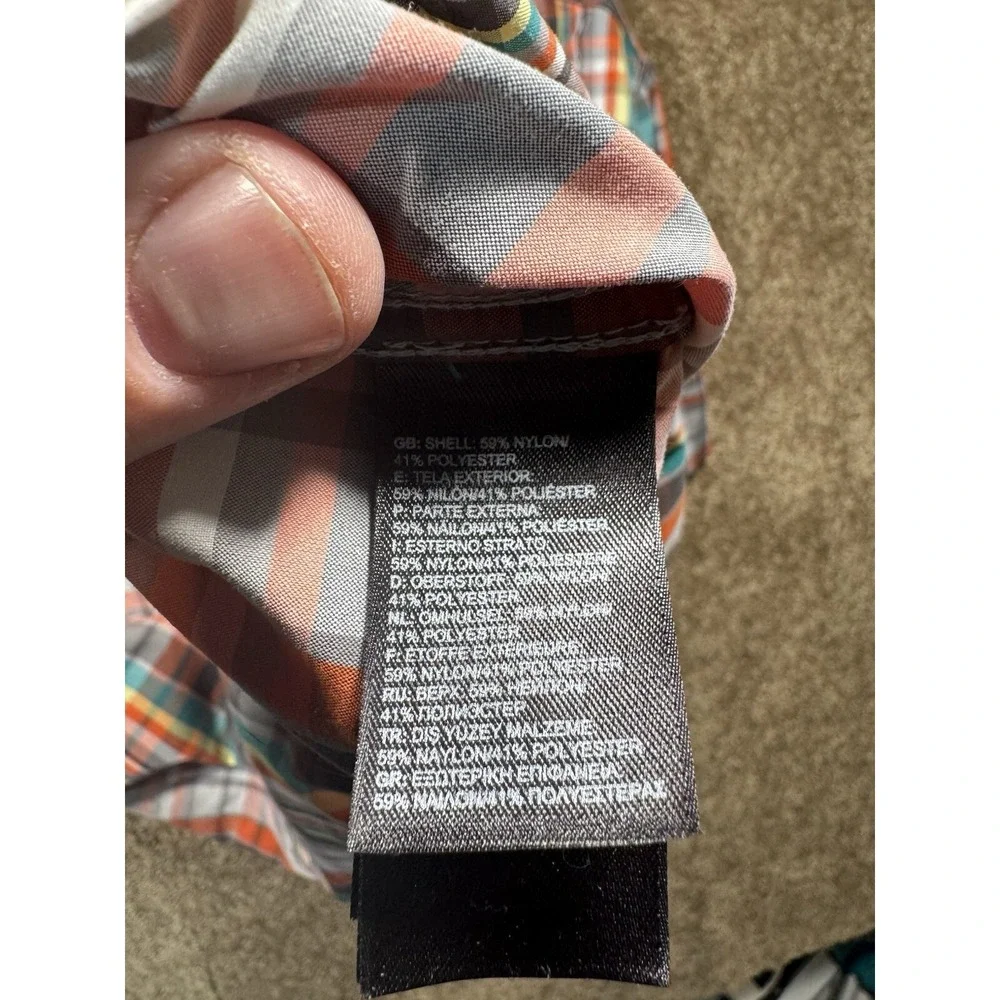 The North Face Button Up‎ Shirt Adult 2XL XXL Orange Plaid Outdoors Mens